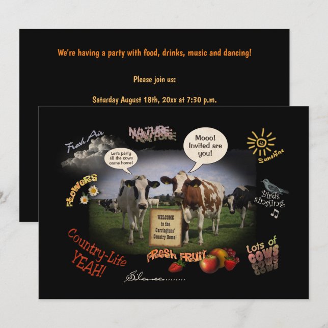 Invitación Fiesta en el país (Anverso / Reverso)