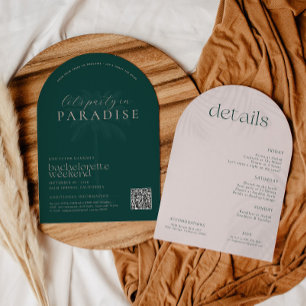 Invitación Fiesta en el Paraíso   Fin de semana moderno de de