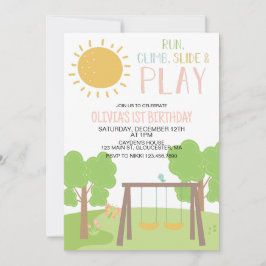 Invitación Fiesta en el Parque Cumpleaños en el Parque de Jue