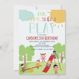 Invitación Fiesta en el Parque Cumpleaños en el Parque de Jue