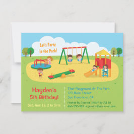 Invitación Fiesta en el Parque Infantil Cumpleaños de Niños