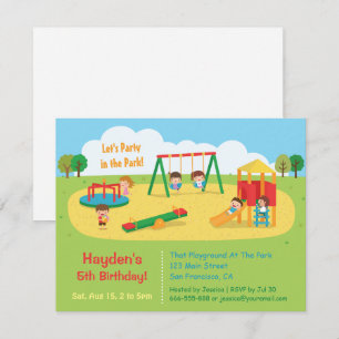 Invitación Fiesta en el Parque Infantil Cumpleaños de Niños