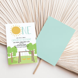 Invitación Fiesta en el parque infantil Primer cumpleaños