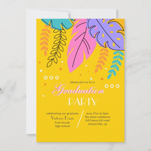 Invitación Fiesta en el patio trasero (Anverso)