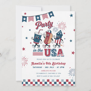 Invitación Fiesta en Estados Unidos Cumpleaños Niño Americano