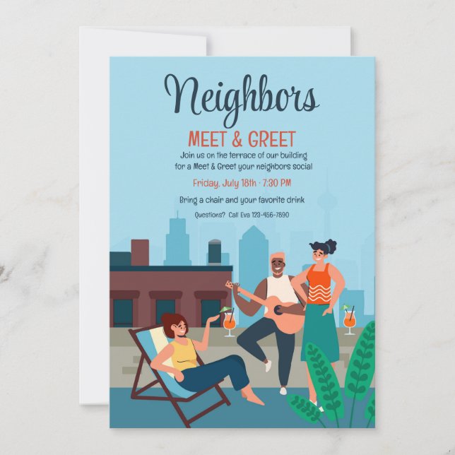 Invitación Fiesta en la azotea de la ciudad (Anverso)