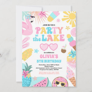 Invitación Fiesta En La Fiesta De Cumpleaños De BBQ Lake Summ