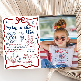 Invitación Fiesta en la foto de cumpleaños de EE. UU.