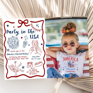 Invitación Fiesta en la foto de cumpleaños de EE. UU.