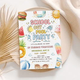 Invitación Fiesta en la Piscina al Terminar las Clases Comien