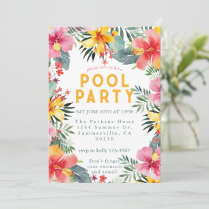 Invitación Fiesta en la Piscina Barbacoa de Verano