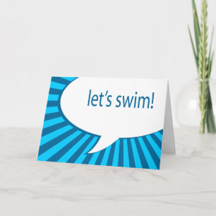 Invitación ¡fiesta en la piscina! burbuja cómica del discurso
