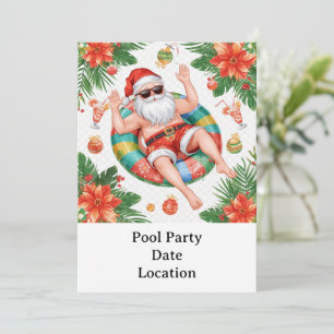 Invitación Fiesta en la piscina con tema de Navidad en Arizon