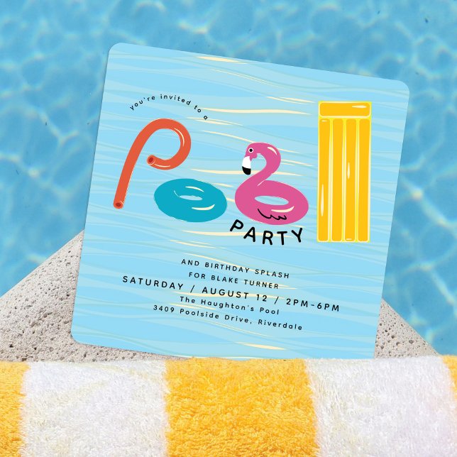 Invitación Fiesta en la Piscina | Cumpleaños Splash con Flota (Subido por el creador)