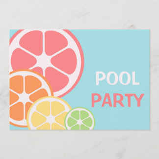 Invitación Fiesta en la piscina de la fruta cítrica
