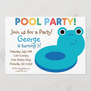 Invitación Fiesta en la piscina de la natación - cumpleaños