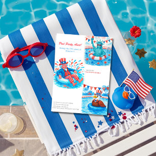 Invitación Fiesta en la Piscina del 250 Aniversario  Rojo, bl