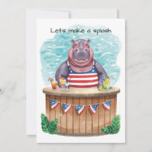 Fiesta en la piscina del 4 de julio con Hippo 
