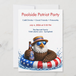 Invitación Fiesta en la Piscina del Cuatro de Julio - Águila 