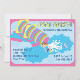 Invitación Fiesta en la piscina del tobogán acuático