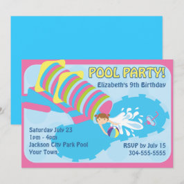 Invitación Fiesta en la piscina del tobogán acuático