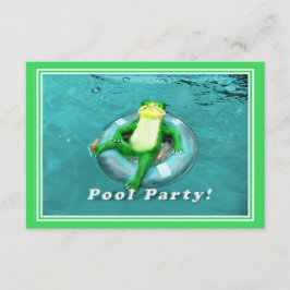 Invitación Fiesta en la piscina divertida de la rana