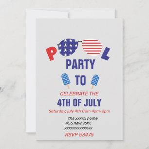 Invitación Fiesta en la Piscina el 4 de Julio