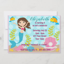 Invitación Fiesta en la piscina feliz de la sirena