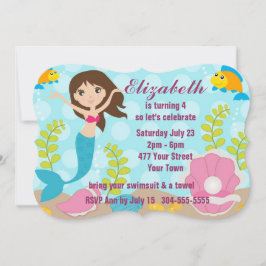 Invitación Fiesta en la piscina feliz de la sirena
