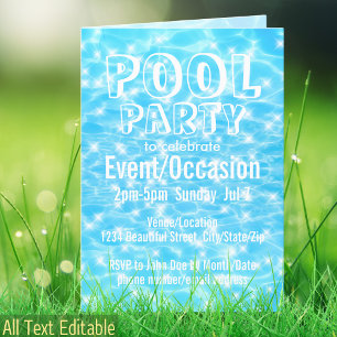 Invitación Fiesta en la Piscina Fiesta de Playa Fiesta de Ver