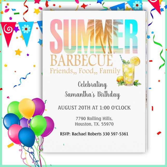 Invitación Fiesta en la Piscina Splash de Limonada Amarillo,  (Subido por el creador)