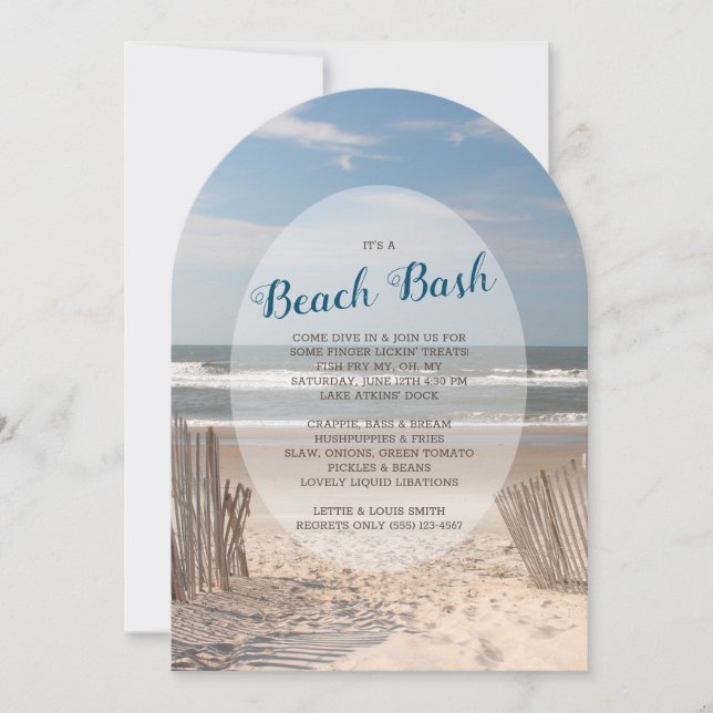 Invitación Fiesta en la Playa (Anverso)