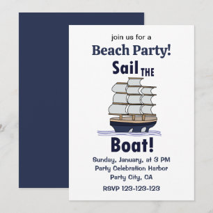 Invitación Fiesta en la Playa con Velero