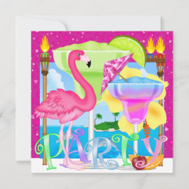 Invitación Fiesta en la playa paradisíaca / Luau
