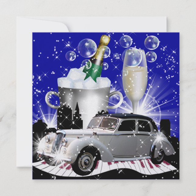 Invitación Fiesta en luces brillantes de estilo - SRF (Anverso)