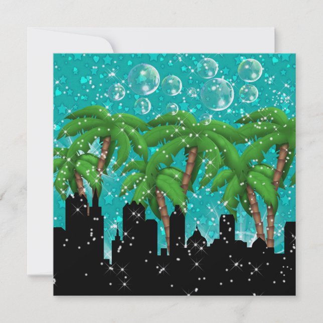 Invitación Fiesta en luces brillantes de estilo - SRF (Anverso)