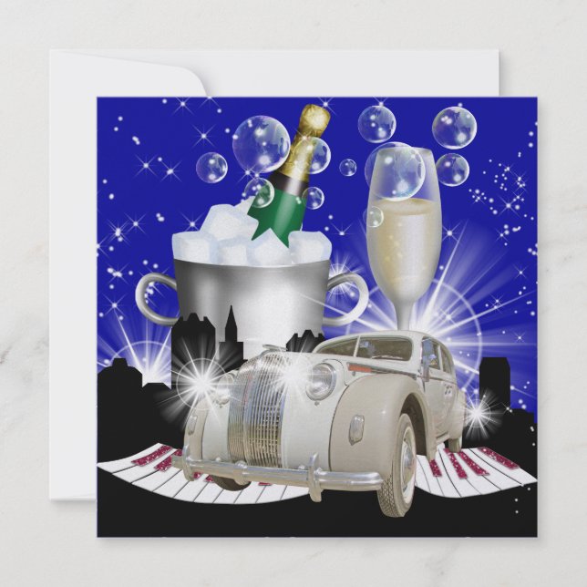 Invitación Fiesta en luces brillantes de estilo - SRF (Anverso)