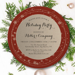Invitación Fiesta en vacaciones de Navidades corporativos de