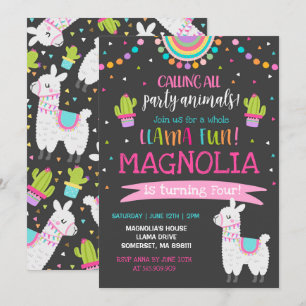 Invitación Fiesta entero de la diversión de la llama de la