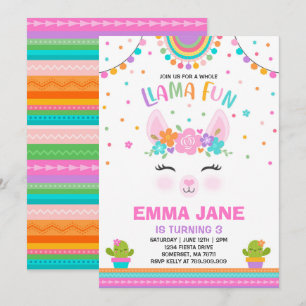 Invitación Fiesta entero de la diversión de la llama de la