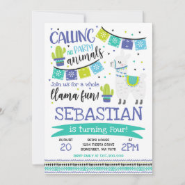 Invitación Fiesta entero de la diversión de la llama de la