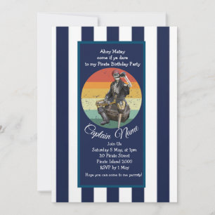 Invitación Fiesta Épica de Piratas Esqueletos