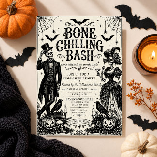 Invitación Fiesta escalofriante de Halloween gótico victorian