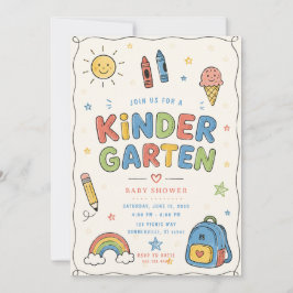 Invitación Fiesta Escolar para Niños de Kindergarten Aula de
