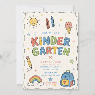Invitación Fiesta Escolar para Niños de Kindergarten Aula de 