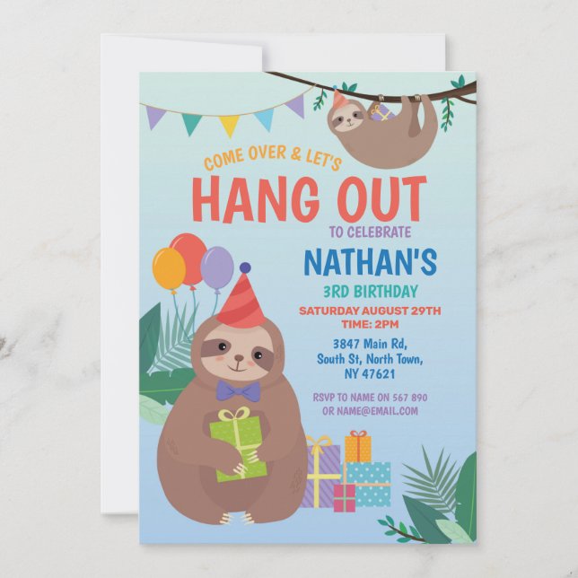 Invitación Fiesta eslovaco Cumpleaños Cute Divertido Animales (Anverso)