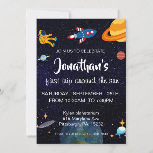 Invitación Fiesta espacial de astronautas