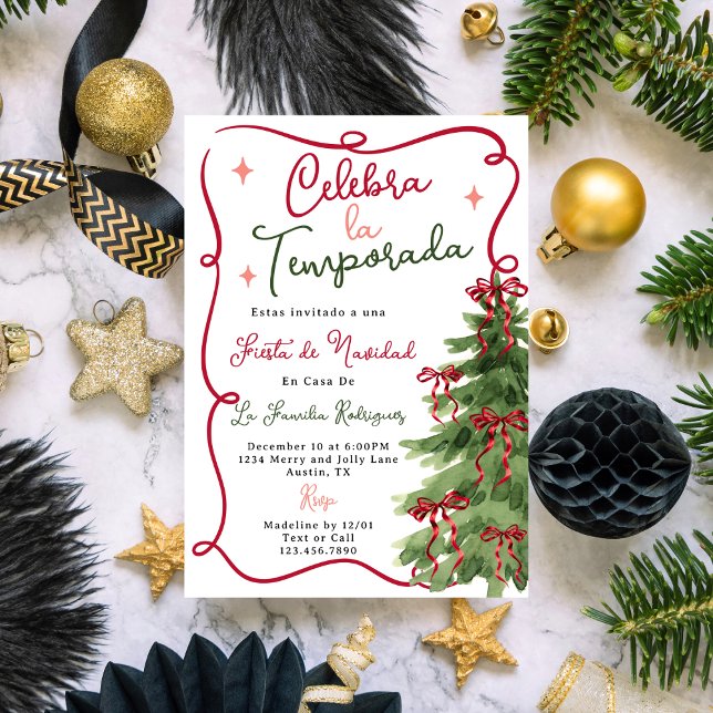 Invitación Fiesta Española De Navidad Fiesta Navideña (Subido por el creador)