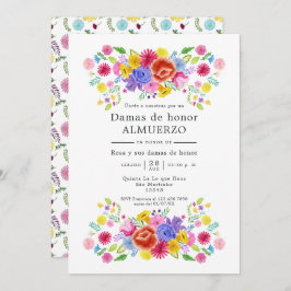 Invitación Fiesta Española Floral Bridesmaids Luncheon