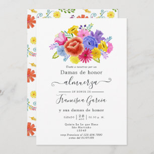 Invitación Fiesta Española Floral Bridesmaids Luncheon